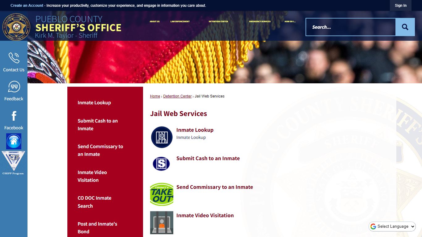 Jail Web Services - Pueblo County Sheriff's Office